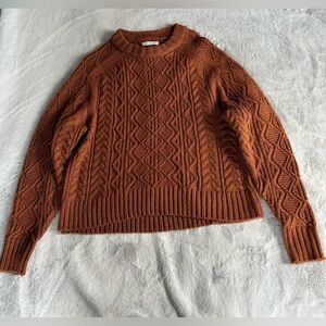 Cable Knit Sweater in Rust